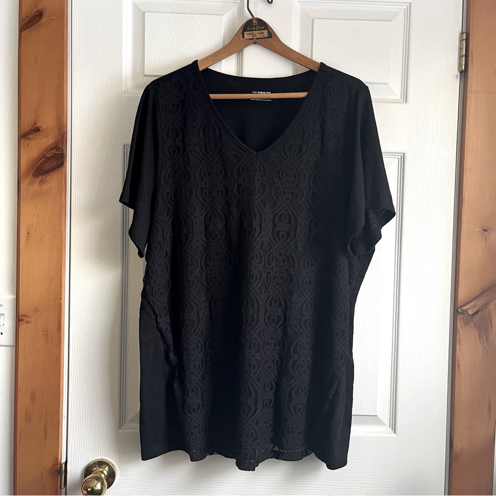 Reitman’s The Curve Tee, Lace Panel, Size 3X
